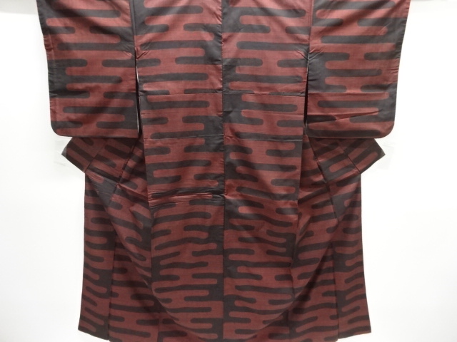 JAPANESE KIMONO / DORO OSHIMA TSUMUGI / WOVEN EGASUMI PATTERN / 5MARUKI